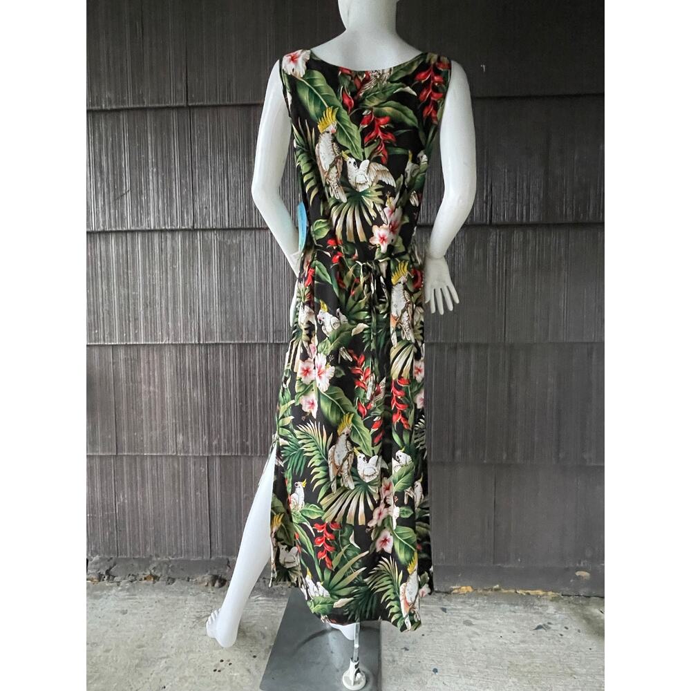 🔥NWT Jane Ashley Vibrant Cockatoo Hibiscus Tropical Hawaiian Resort Sundress S - Picture 3 of 13